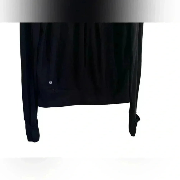 Lululemon Rush Hour Black Long Sleeve Thumb Hole Top Run Zip Pocket Size 2 - Picture 11 of 13